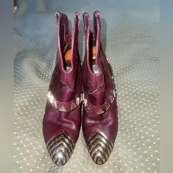 Ivy Kirzhner Leather Western Burgundy Leather Boots (Sz:7.5M) - Picture 4 of 12